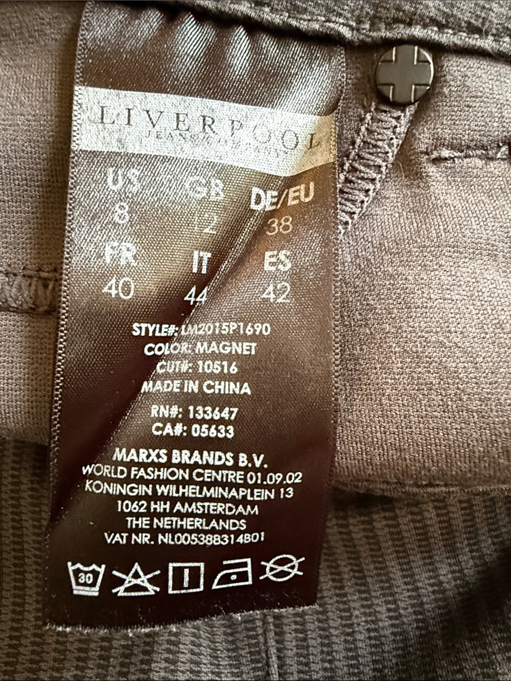 Liverpool Los Angeles Women's Gray Vertical Pinstripe Pants Size 8/29 - Picture 3 of 11